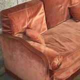 Vintage velvet banquette sofa