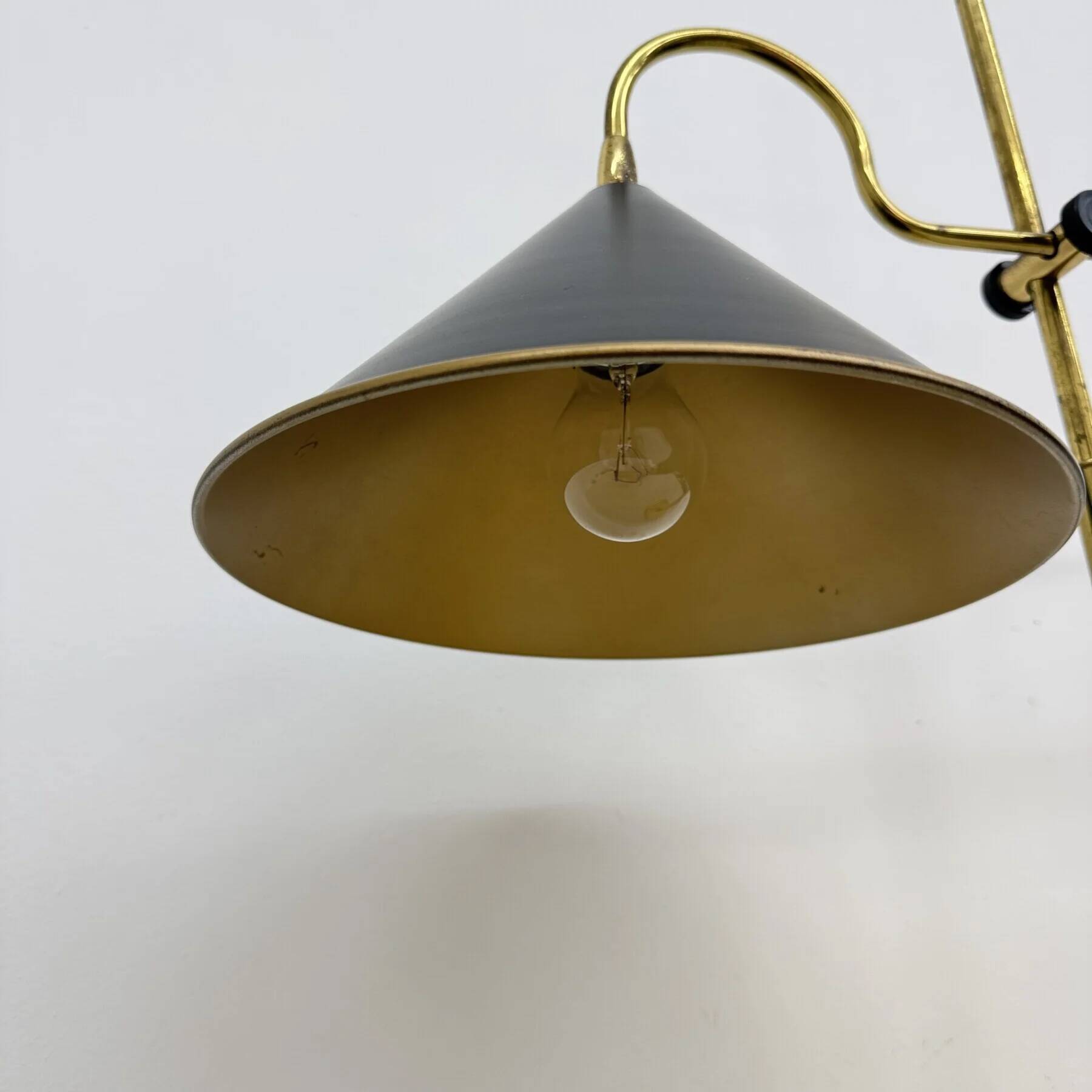 Mid-century adjustable brass desk lamp, 1970s