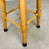Pair of brutalist solid wood stools