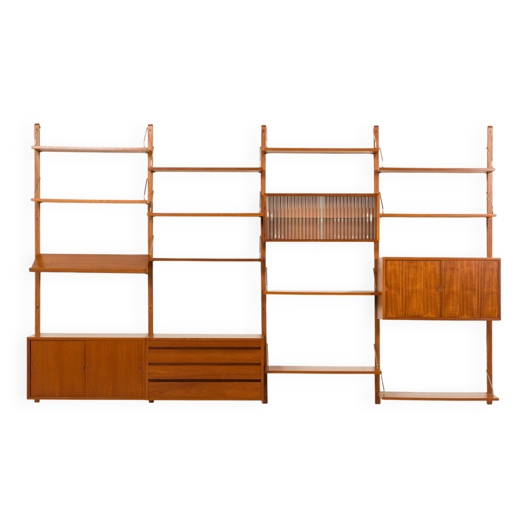 Poul Cadovius 4 bay teak Wall unit, 1960s