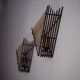 Vintage wall lamps in metal and fibreglass, 1960s, set of 2
