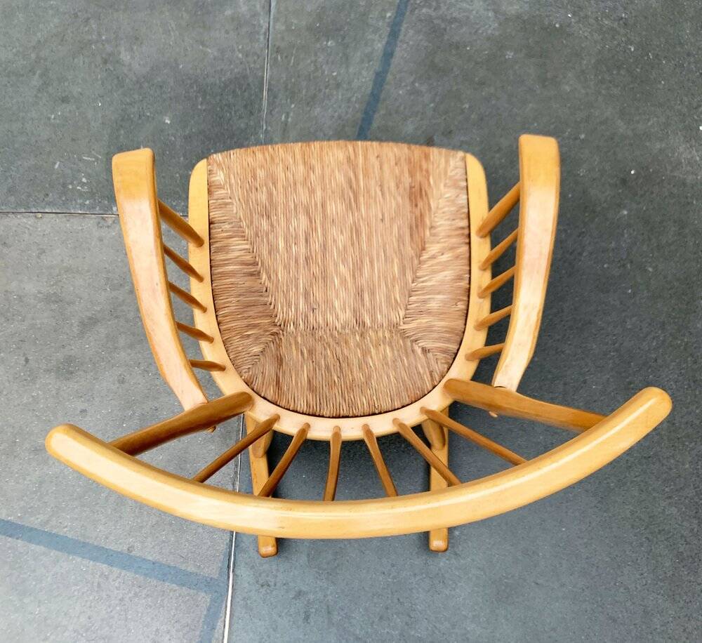 Mid-Century rocking chair model WK-S 7 in beech by Arno Lambrecht for Wk Möbel, 1950s.