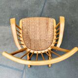Mid-Century rocking chair model WK-S 7 in beech by Arno Lambrecht for Wk Möbel, 1950s.