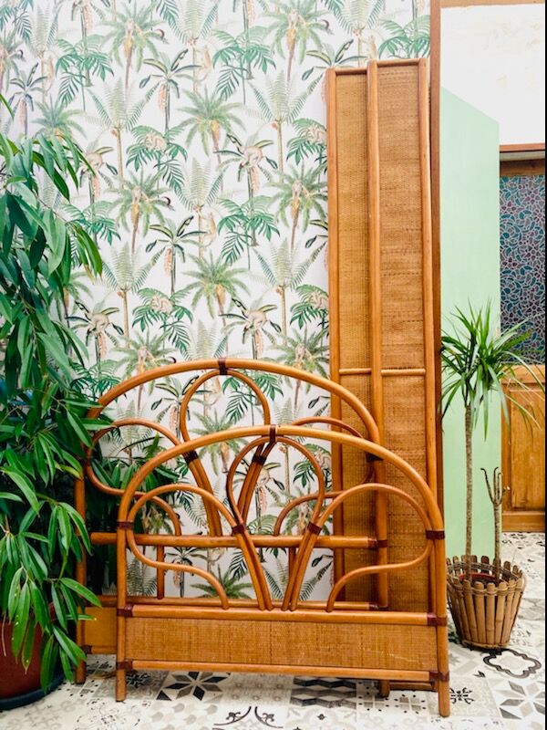 Vintage rattan bed