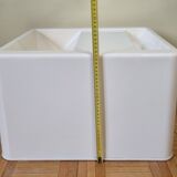 Side table with fiberglass storage Berthier style, 1970s, 50 cm