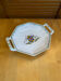 Plat ancien style moustiers céramique blanche décor polychrome vintage