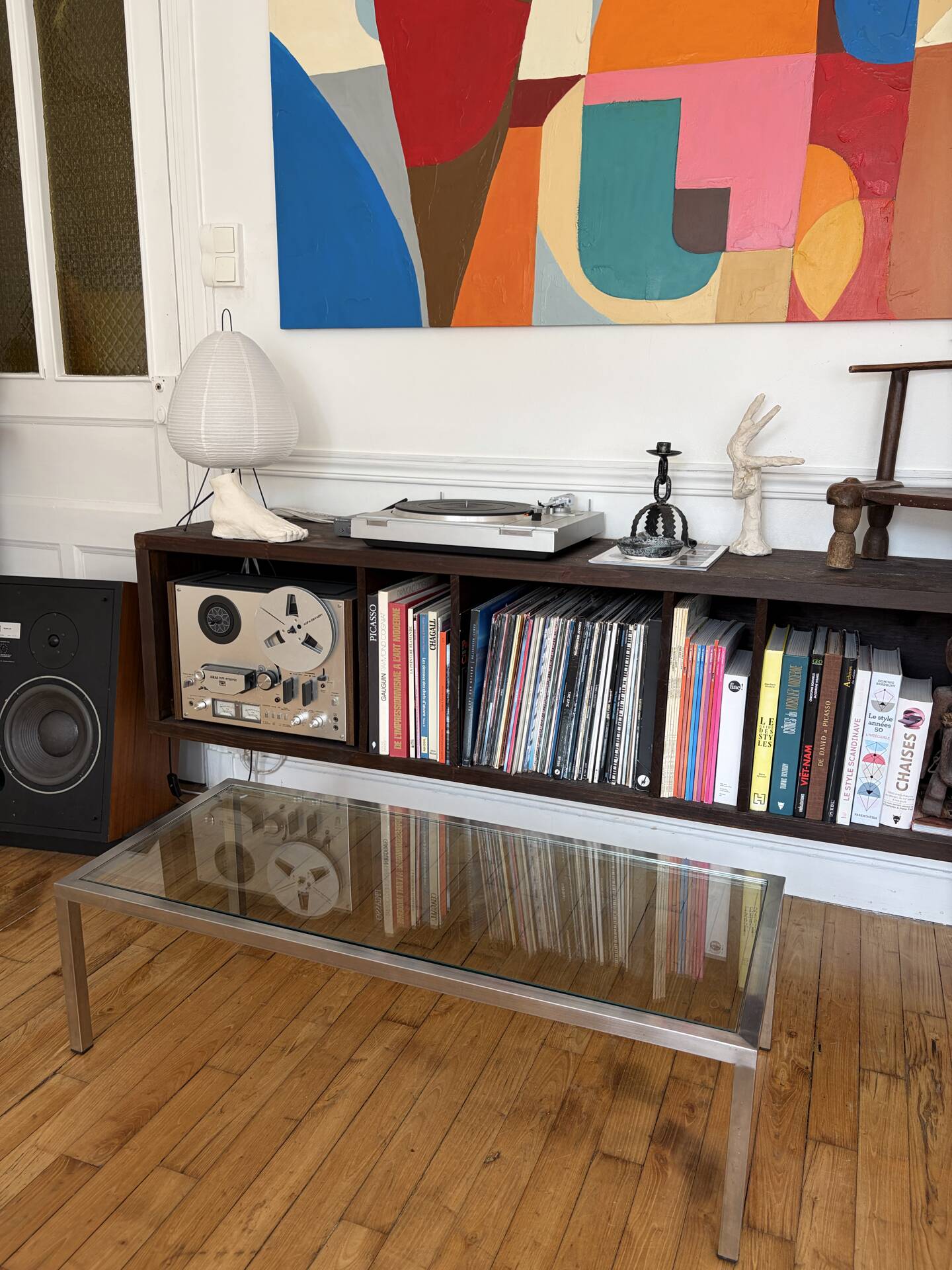 Chrome and glass coffee table from the 70s.
