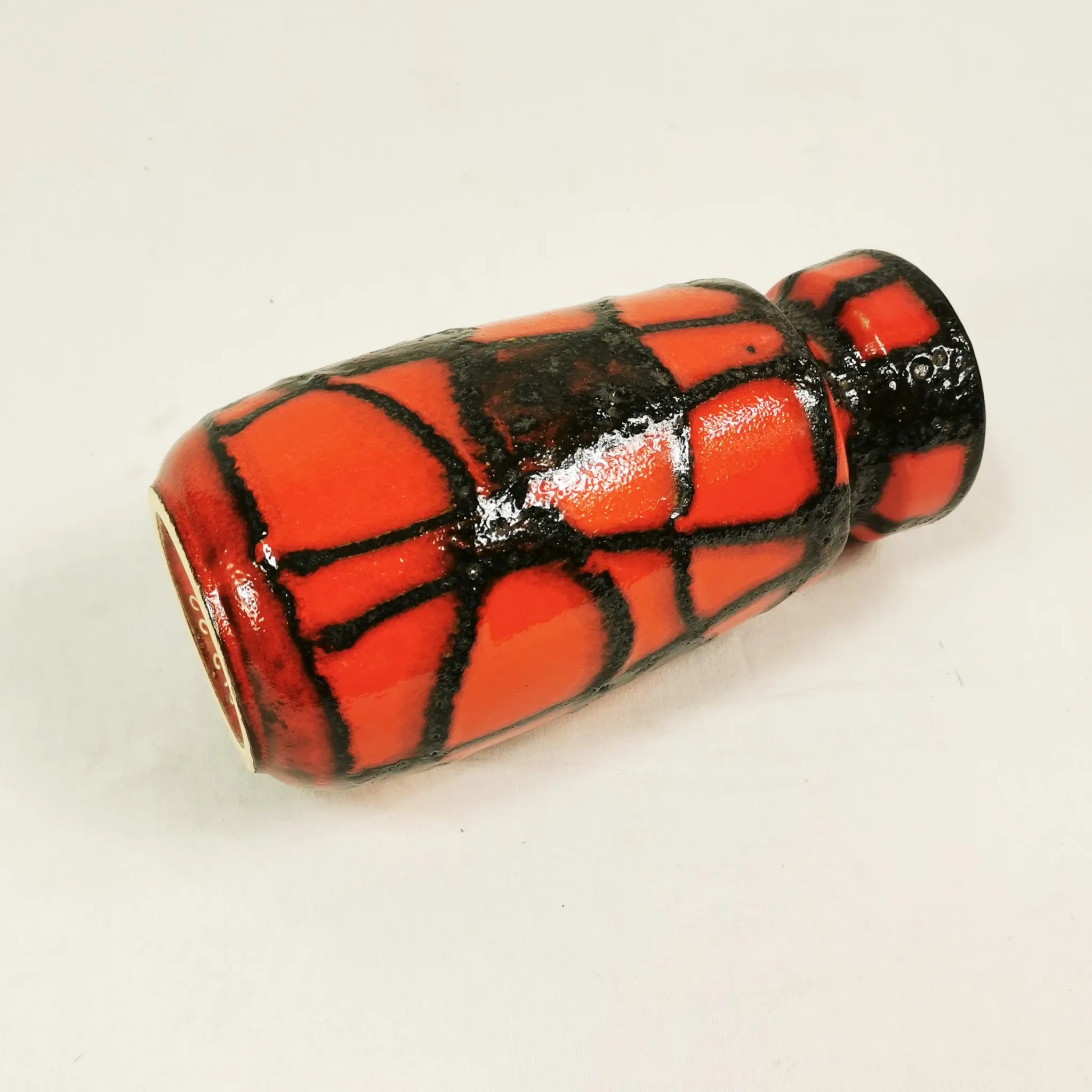 Fat Lava ceramic vase, Scheurich Keramik 242-22 "Spiderweb," 1960s.