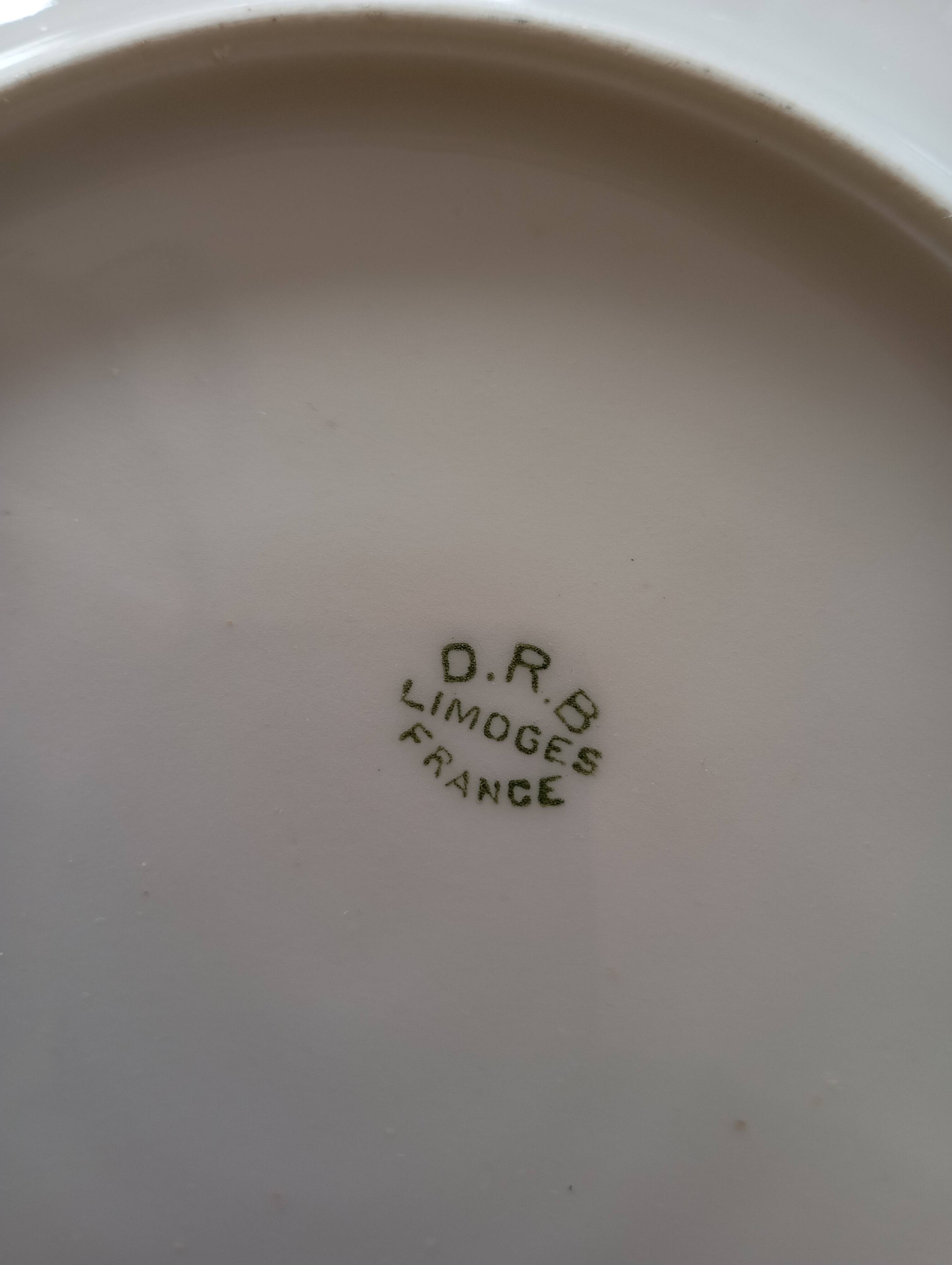 12 assiettes à dessert Descotte Reboisson & Barranger (D.R.B.) Limoges