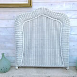 White rattan headboard