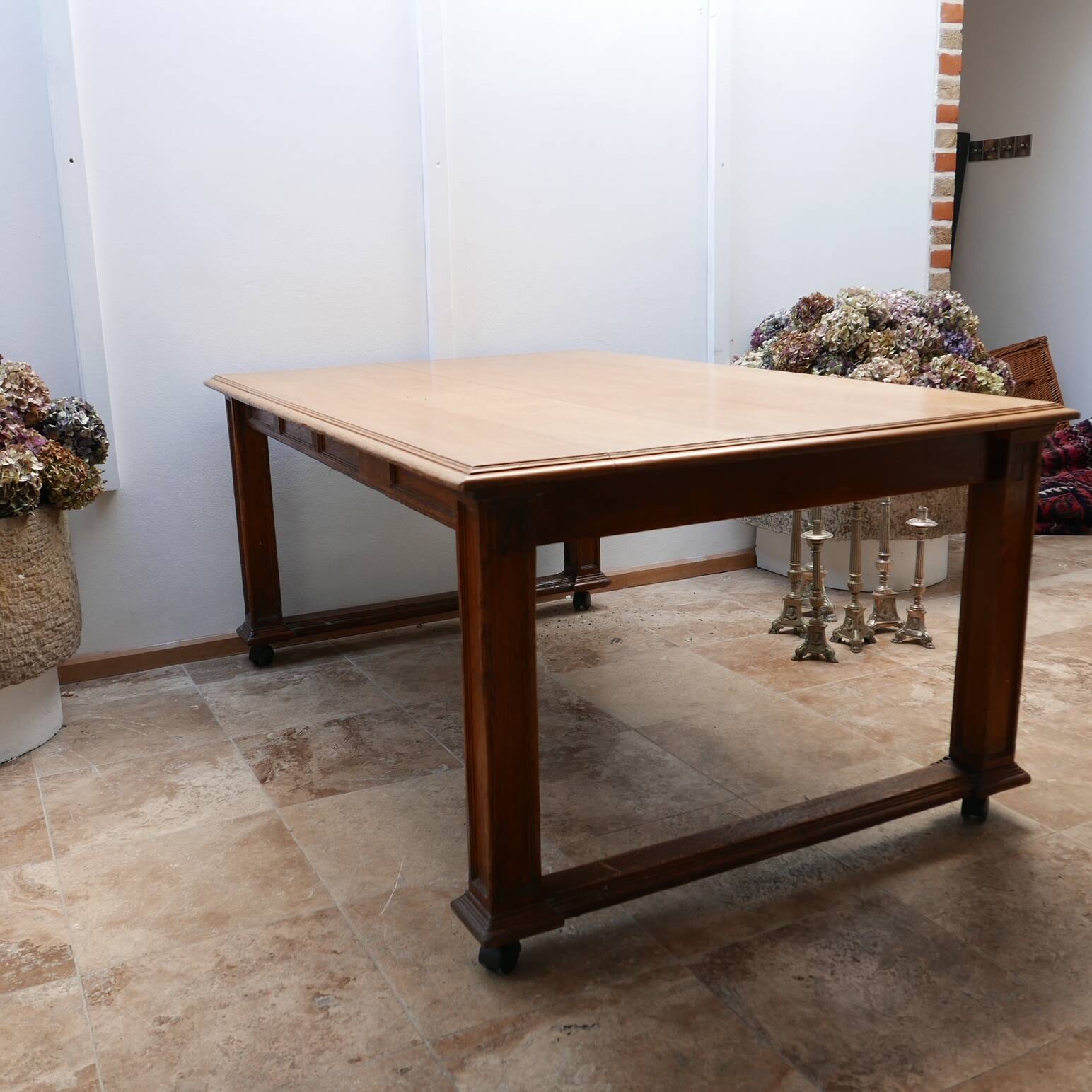 Antique English Oak Refectory Table or Kitchen Island