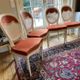 Set of 4 Louis XVI style medallion chairs in lacquered wood and cane