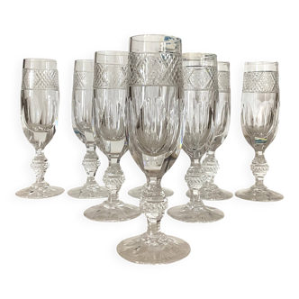 8 crystal champagne flutes