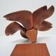 Lampe fleur bois massif vintage années