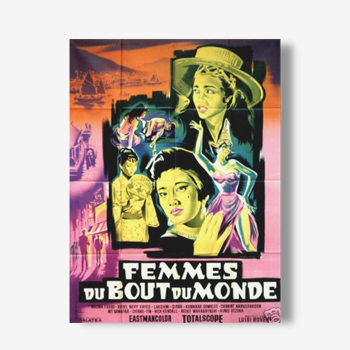 Original old movie poster of 1960.Femmes at the end of the world