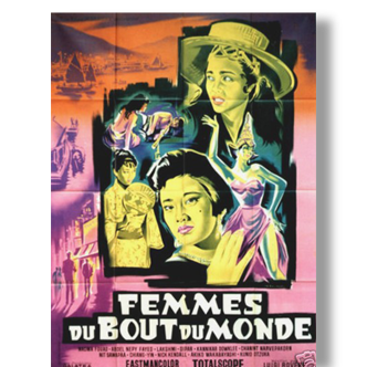 Affiche cinema ancienne originale de 1960.Femmes du bout du monde