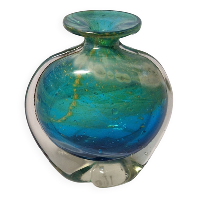 Vase bleu signé MDINA Michael Harris