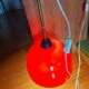 Vintage hanging lamp in red opaline of the 50/60