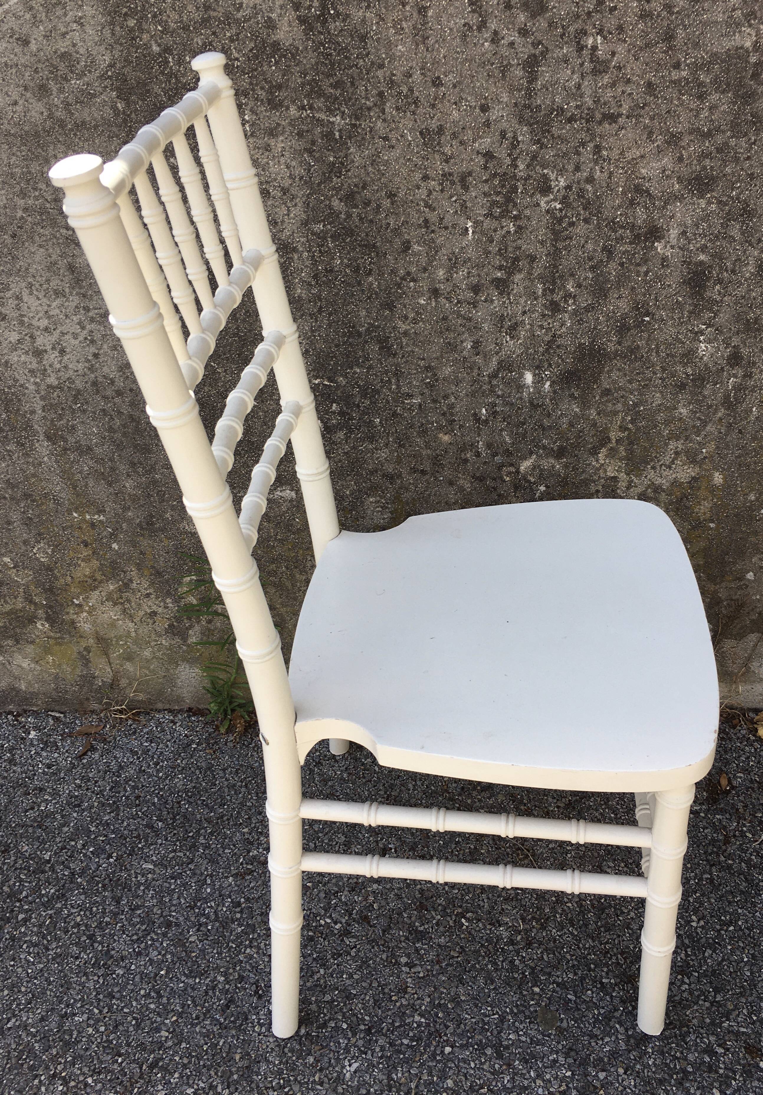 White wooden chairs