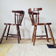 Lot de 4 Chaises Bistrot Western en Bois Massif
