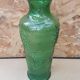 Old green molded glass vase vintage grape cluster decor
