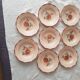 8 assiettes creuses Digoin Sarreguemines rose pourpre décor 9181