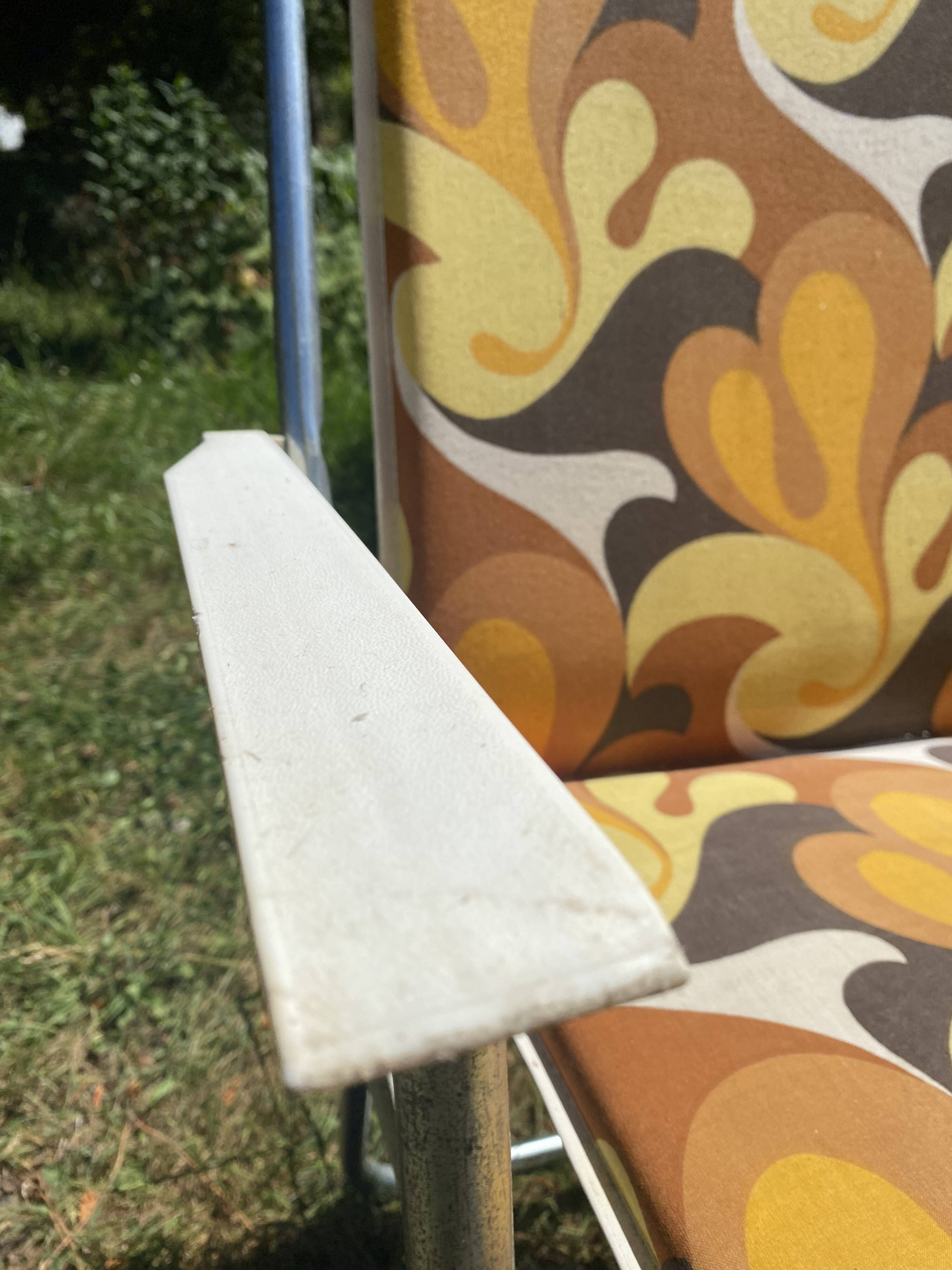 Folding camping chair, 70s garden armchair