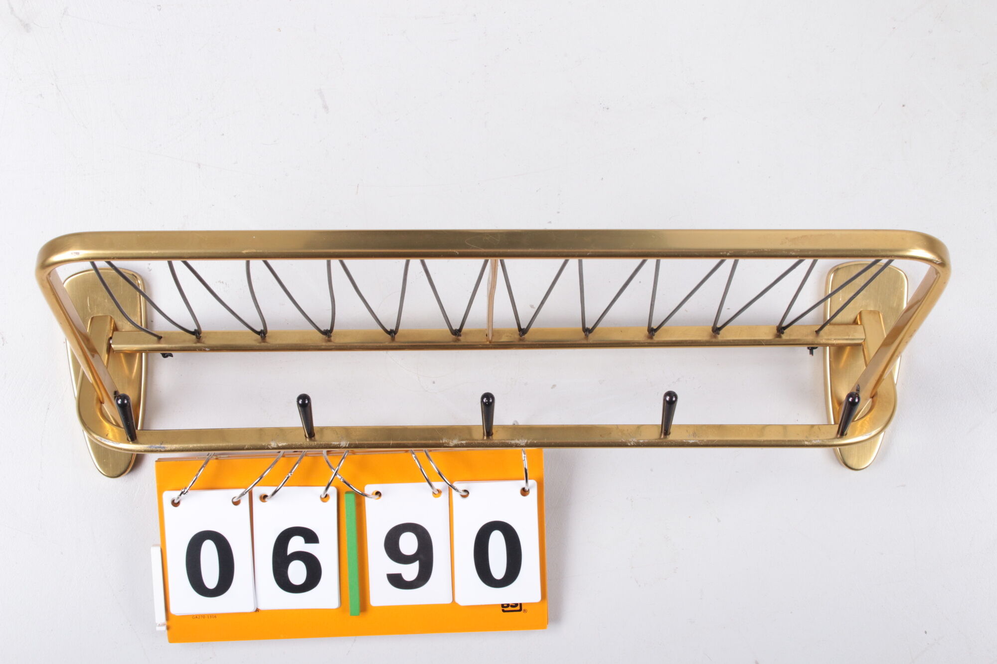 Wall coat rack Hollywood Regency style 1960s