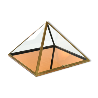 Brass pyramid display case