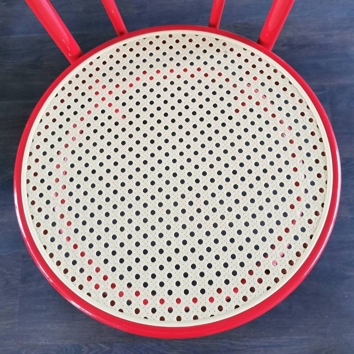 Red metal chair 90s