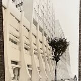 Photograph black and white silver print circa 1970 architecture