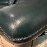 2 Texas green leather sofas