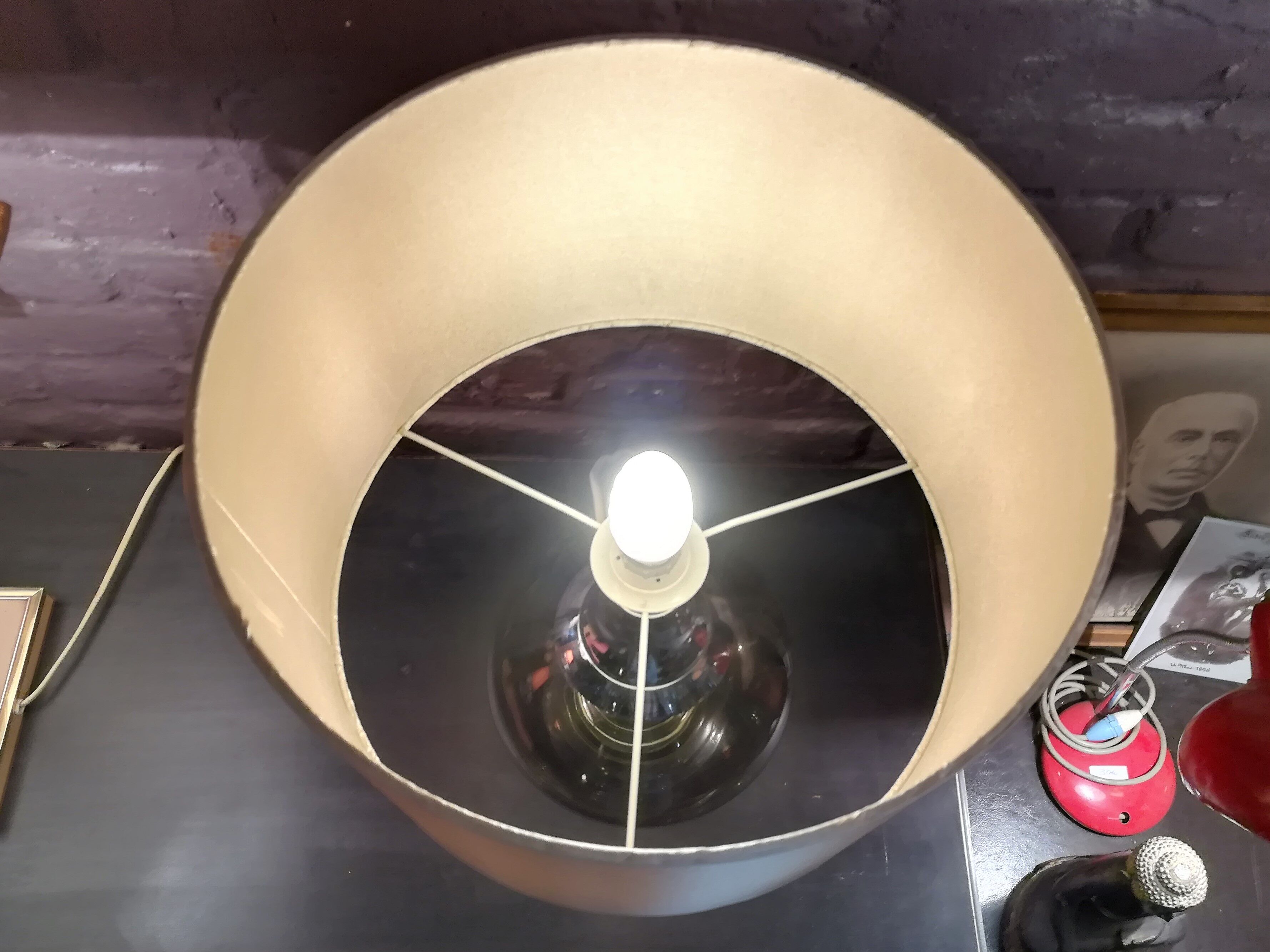 Lamp in glass and chrome