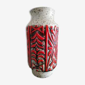 Vase ü keramik vintage rouge et blanc