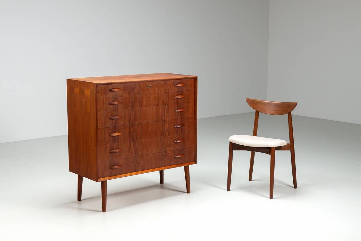 Johannes Sorth chest of drawers in teak Nexo Mobelfabrik Denmark 1960