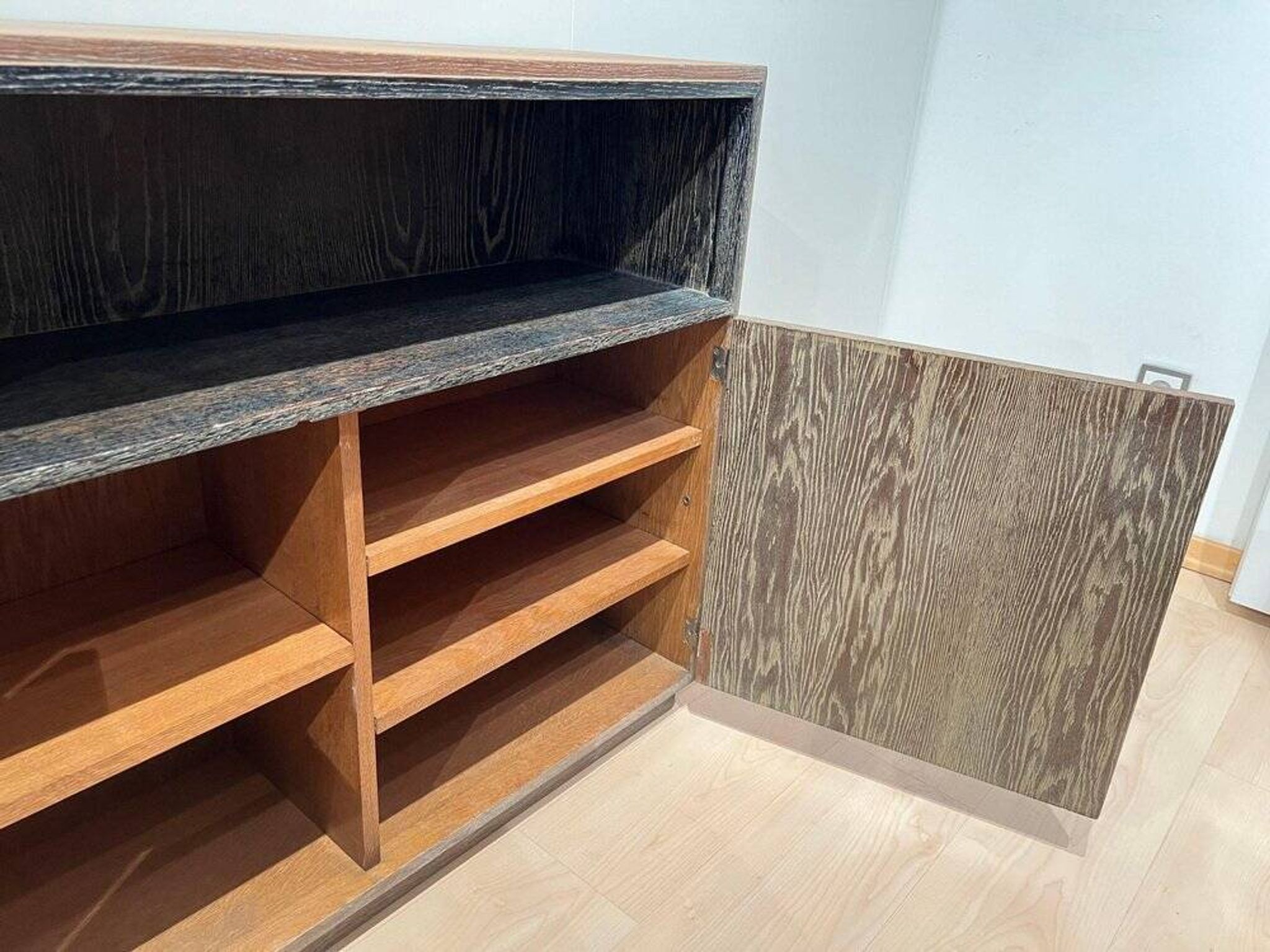 Art Deco Office Cabinet in Limed Oak from De Coene, 1935