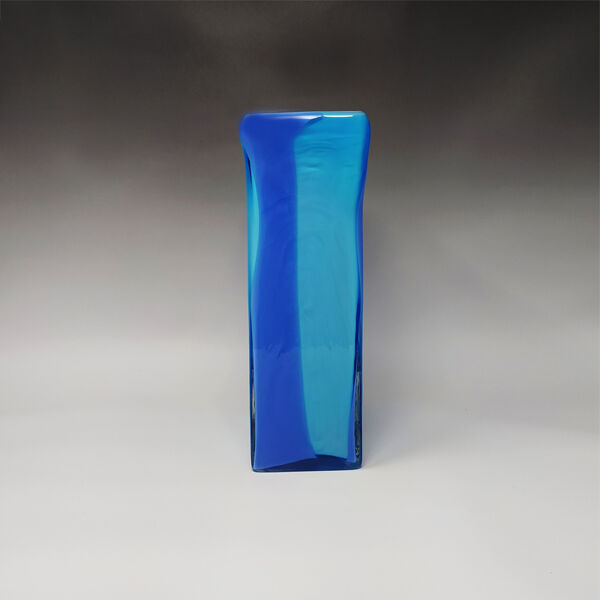 Vase bleu des années 1970 en verre de Murano