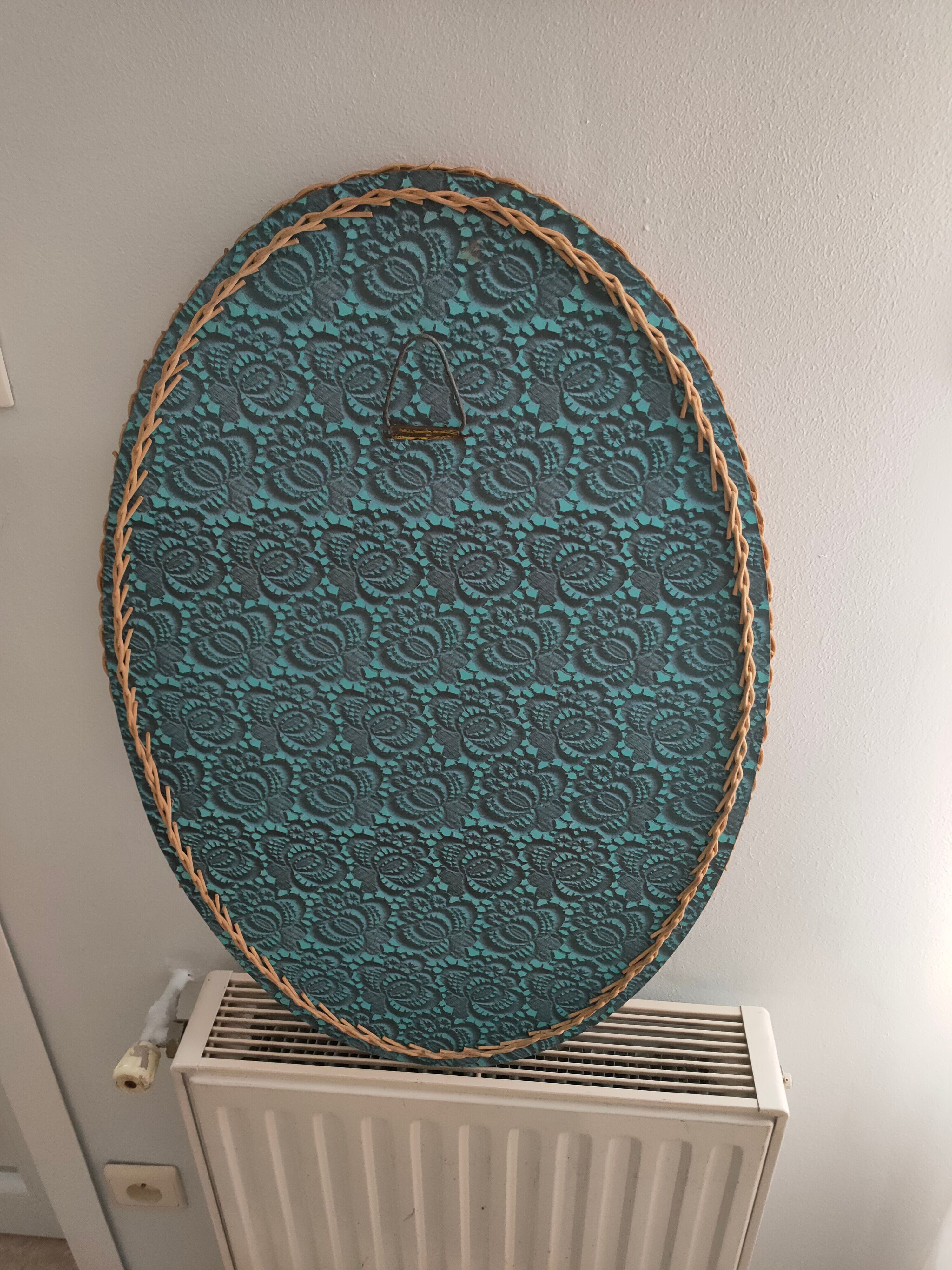 Vintage rattan braided mirror 65x44cm
