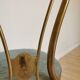 Vintage Paolo Buffa Brass Vanity Chair: Chiavari Style, Blue Fabric, 1950s