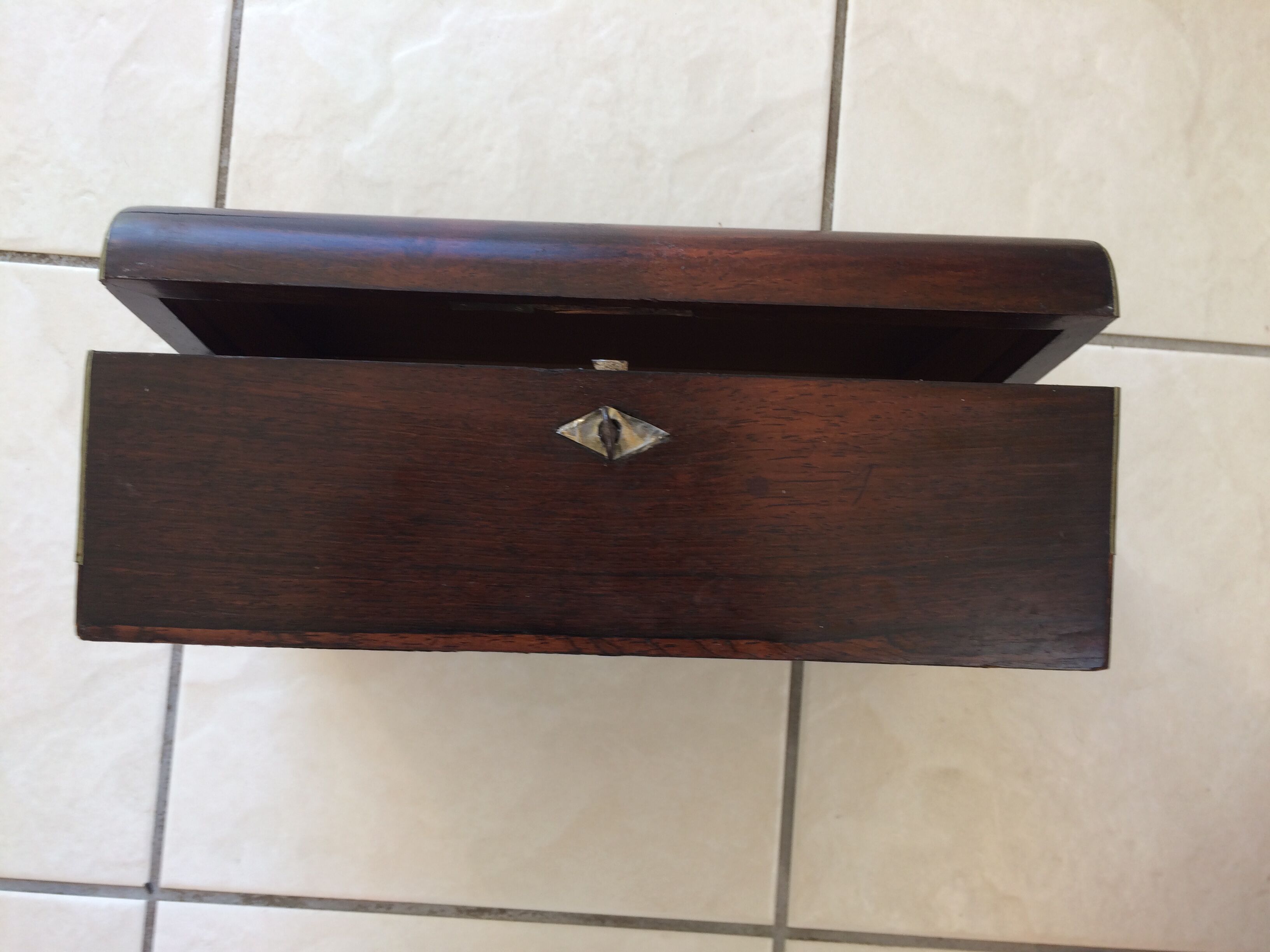 Large old cabinet in mahogany. Interior blonde wood.