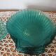 Set of 8 green glass shell plates +1 small