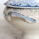 Vintage soup tureen, ironstone, Saint Amand Hamage Nord, Platane blue model.