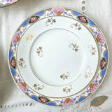 Set of 6 porcelain plates and 6 small mismatched vintage plates ~ Dinner service for 6 people ~