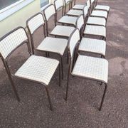 Set of 12 vintage Danish metal and fabric chairs