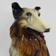 Life-size ceramic collie dog sculpture from the 1960s