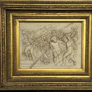Marble high relief by François Duquesnoy "Putti, garlands and flowers" Paris, 1892