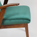 Fauteuil en velours vert d’années 1970