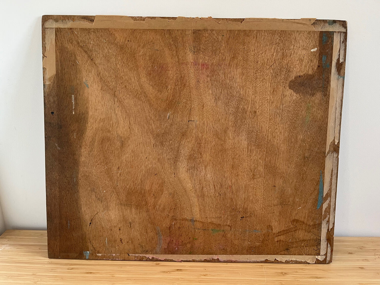 Sailboats in the harbour, oil on wood panel