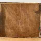 Sailboats in the harbour, oil on wood panel