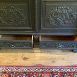 large bookcase in blackened pear wood, Napoleon III period